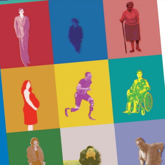 Illustration représentant des individus en situations de handicap